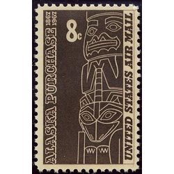 us stamp c air mail c70 tlingit totem southern alaska 8 1967