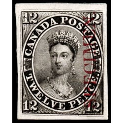 canada stamp 3pi queen victoria plate proof on card 12d 1851 M VF 007