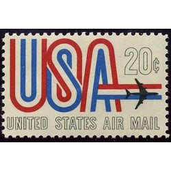 us stamp c air mail c75 usa and jet 20 1968