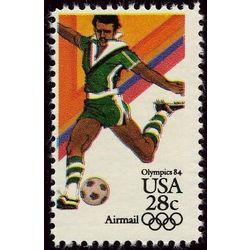 us stamp air mail c c104 soccer 28 1983