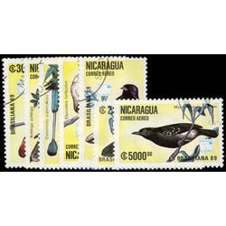 nicaragua stamp c1172 c1178 birds 1989