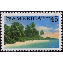 us stamp air mail c c127 tropical coast 45 1990
