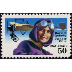 us stamp air mail c c128 harriet quimby 50 1991