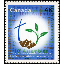 canada stamp 1992 logo of 10th assembly of the lwf 48 2003