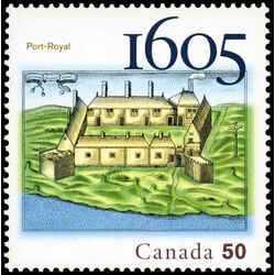 canada stamp 2115 samuel de champlain s drawing of settlement 50 2005