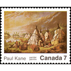 canada stamp 553 indian encampment on lake huron 7 1971