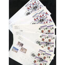 collection of 8 first day covers of the 1996 christmas unicef