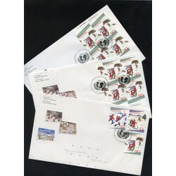 collection of 8 first day covers of the 1996 christmas unicef