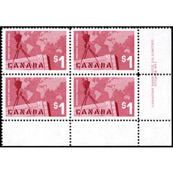 canada stamp 411 crane and map 1 1963 PB LR