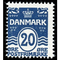 denmark stamp 64 wavy lines and numeral of value 1912
