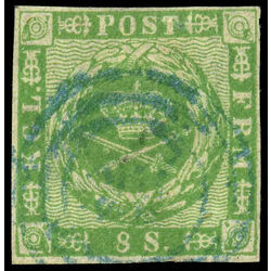 denmark stamp 8 royal emblems 1858
