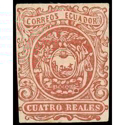 ecuador stamp 6a coat of arms 1866