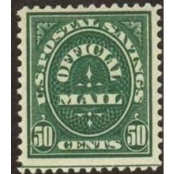 us stamp officials o o122 postal savings 50 1911