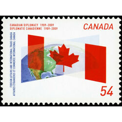 canada stamp 2331 canadian flag intersecting globe 54 2009