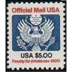 us stamp o officials o133 official mail great seal 5 0 1983