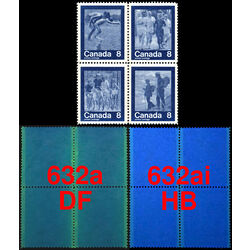 canada stamps keep fit 1974 632a df 632ai hb 647a df lf 647ai hb