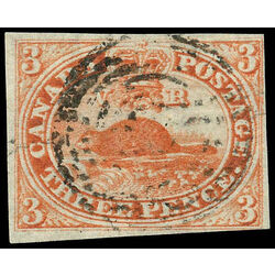 canada stamp 4 beaver 3d 1852 U F VF 077