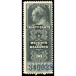 canada revenue stamp fwm48 victoria weights and measures 30 1897