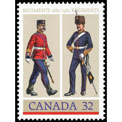 canada stamp 1007 royal canadian regiment british columbia regiment 32 1983