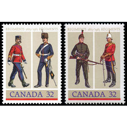 canada stamp 1007 8 army regiments 1983