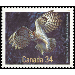canada stamp 1097 great horned owl 34 1986