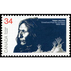 canada stamp 1108 chief crowfoot 1830 1890 34 1986