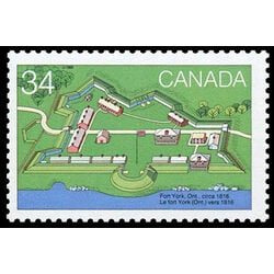 canada stamp 1052 fort york ontario 34 1985