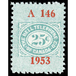 canada revenue stamp tbt140 telephone telegraph franks 25 1953