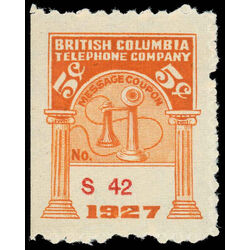 canada revenue stamp bct91 small telephone franks 5 1927