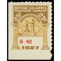 canada revenue stamp bct92 small telephone franks 25 1927