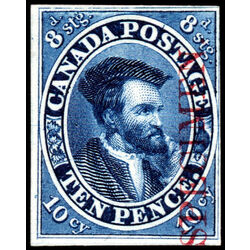 canada stamp 7pi jacques cartier 10d 1855