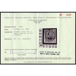 canada stamp 2 hrh prince albert 6d 1851 U F VF 025