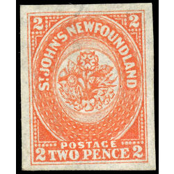 newfoundland stamp 11i pence second issue 2d 1860 U XF 003