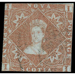 nova scotia stamp 1 pence issue victoria 1d 1853 U VG 014