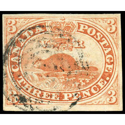 canada stamp 4 beaver 3d 1852 U VF 079