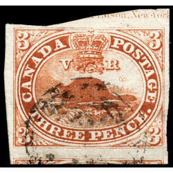 canada stamp 4 beaver 3d 1852 U VF 086