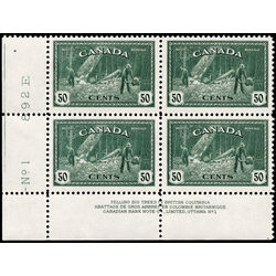 canada stamp 272 logging bc 50 1946 PB LL 1