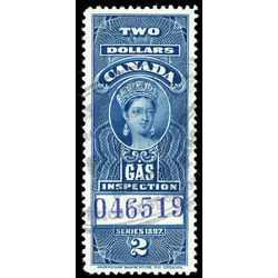 canada revenue stamp fg27a victoria gas inspection 2 1897