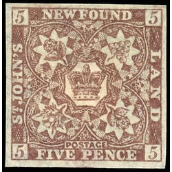 newfoundland stamp 12ai 1860 second pence issue 5d 1860