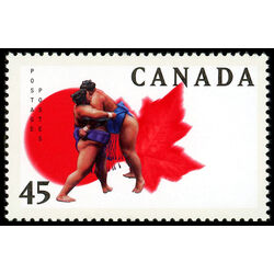 canada stamp 1723 sumo wrestlers in match 45 1998