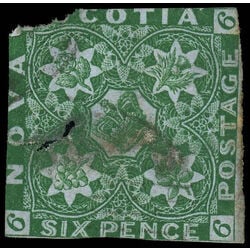 nova scotia stamp 5 pence issue 6d 1857 U FIL 018