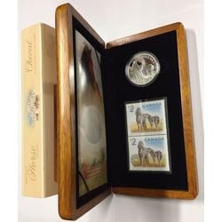 sable island horse and foal stamp coin set