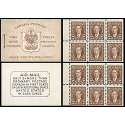 canada stamp complete booklets bk bk29c king george vi 1937