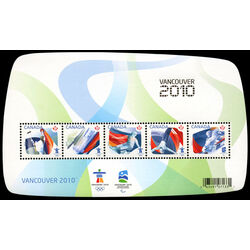 canada stamps vancouver 2010 olympics 3 overprinted souvenir sheets 2299f 2305f 2366c