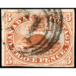 canada stamp 4 beaver 3d 1852 U VF 089