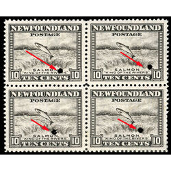 newfoundland stamp 260 salmon leaping falls 10 1943 M VF BLOCK NG 002