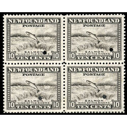 newfoundland stamp 260 salmon leaping falls 10 1943 M VF BLOCK NG 002