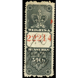 canada revenue stamp fwm9 crown weights and measures 50 1876