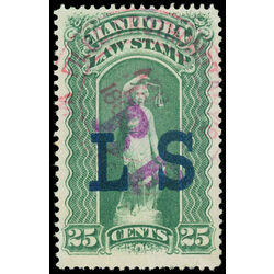 canada revenue stamp ml59 law stamps black bf on ls overprint 25 1886