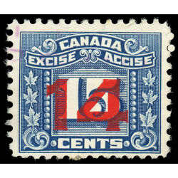 canada revenue stamp fx116 overprints on three leaf excise tax 1934